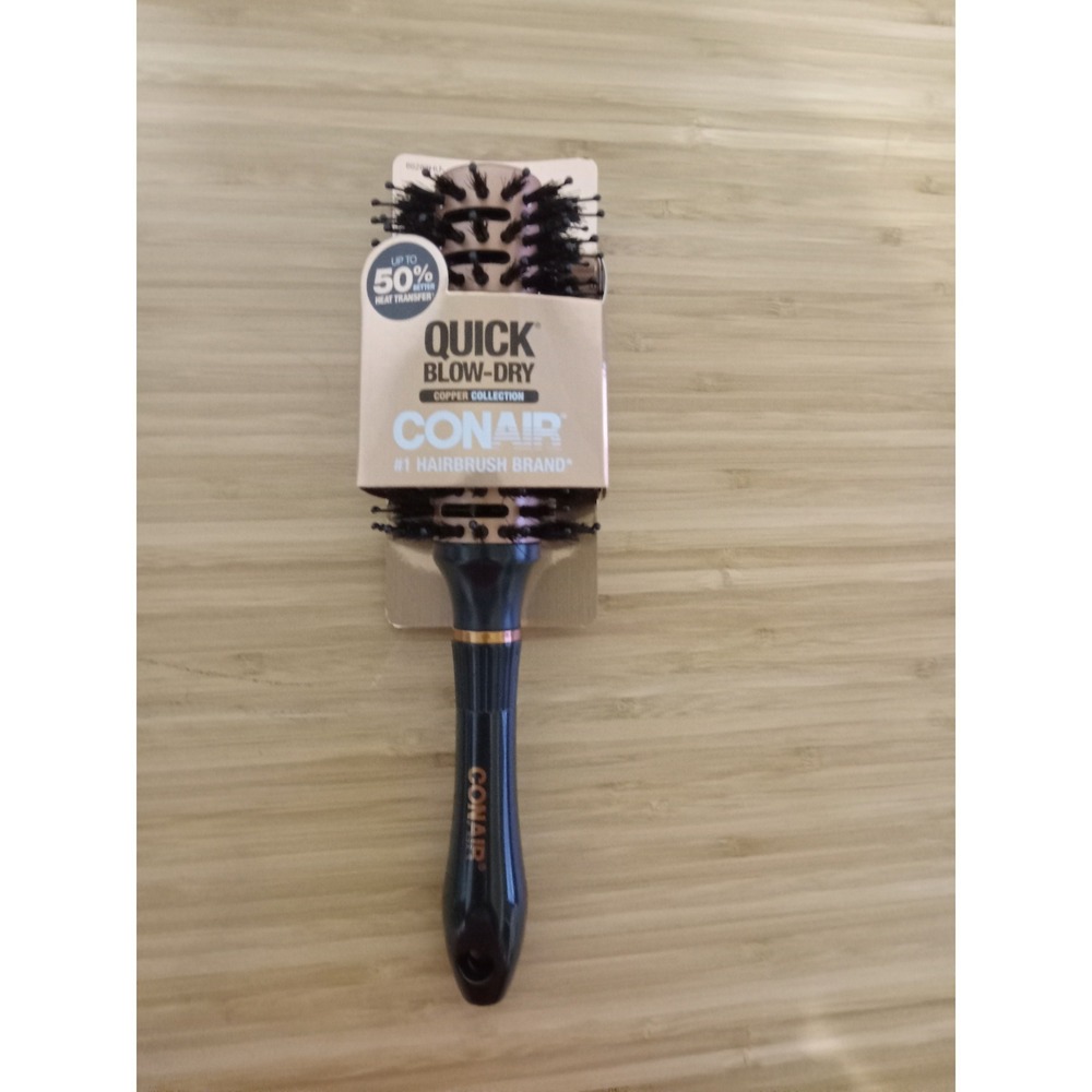 Conair‎ Quick Blow-Dry Copper Collection Round Brush Boar Nylon Bristles NEW